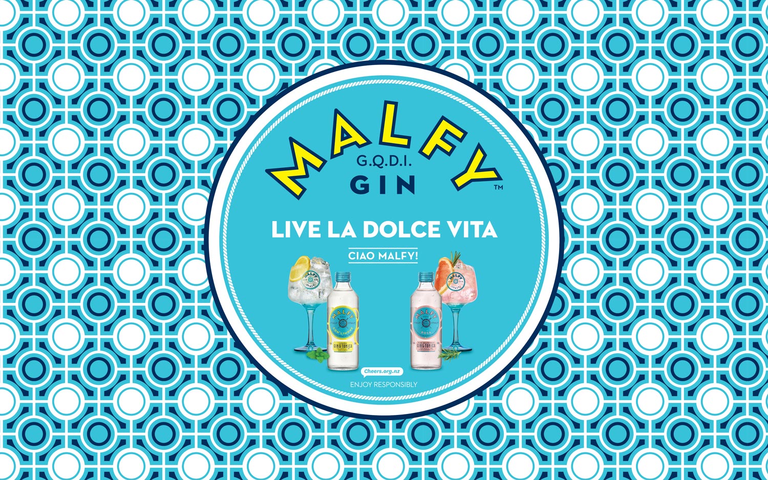 Maly Gin brand texture with products