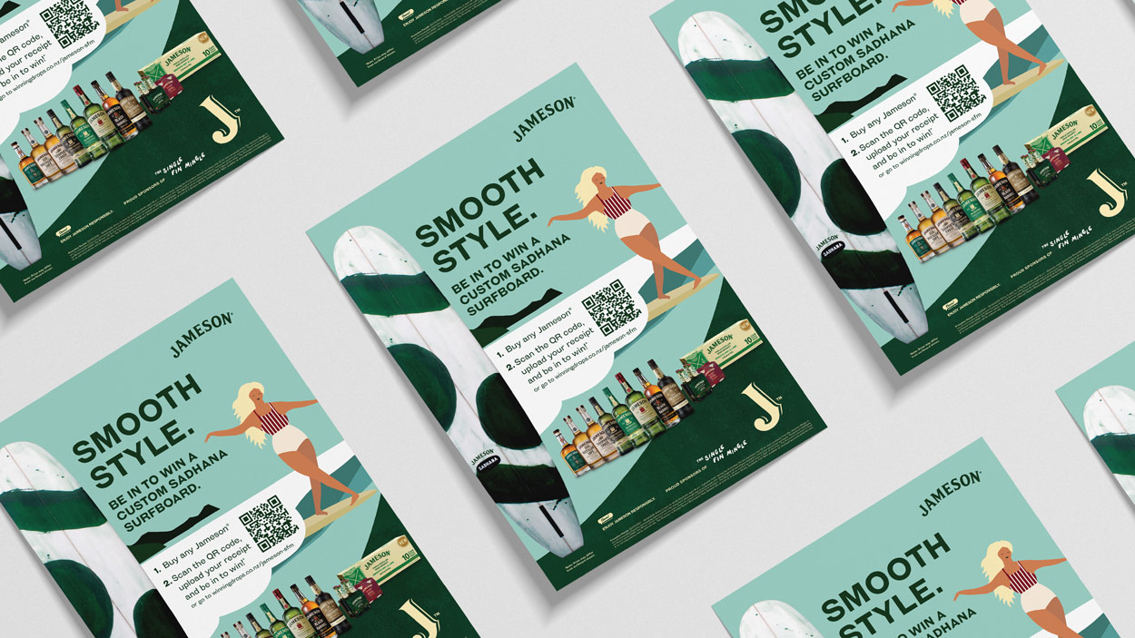 Flyers for Jameson Single Fin Mingle promotion