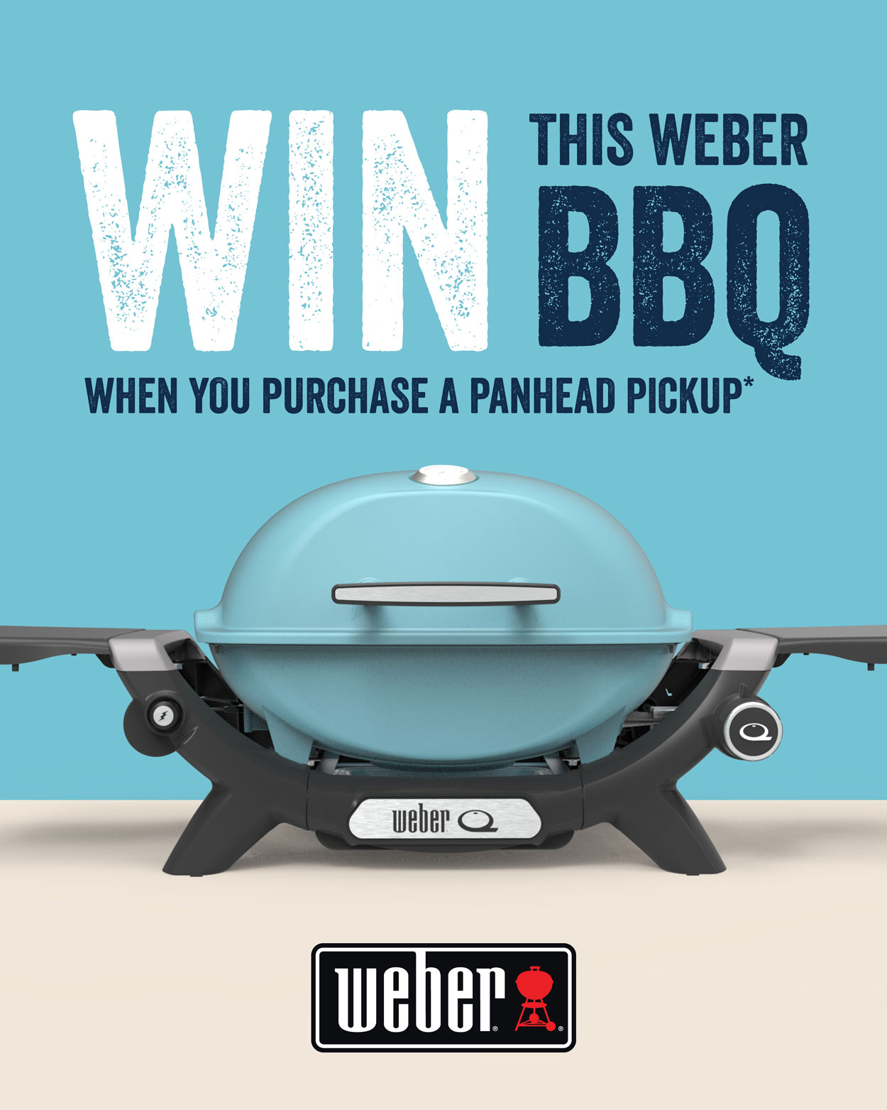 Promotional poster for Panhead competition — Win a Weber BBQ