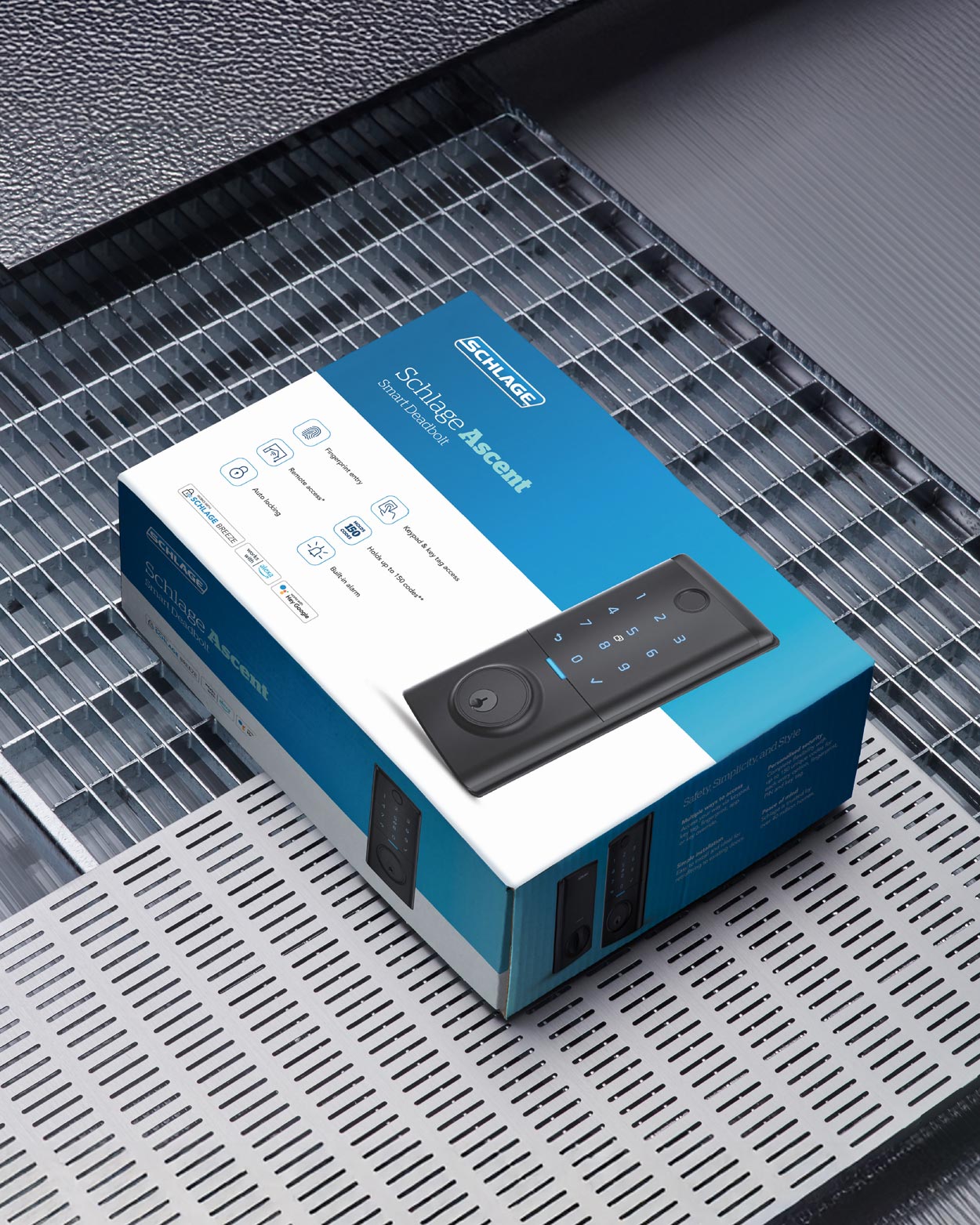 Packaging design for Schlage Ascent smart deadbolt