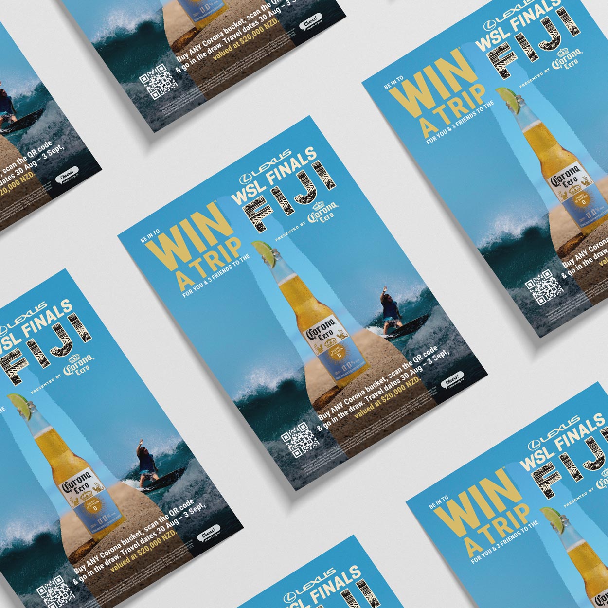 Printed entry forms for Corona Cero competition