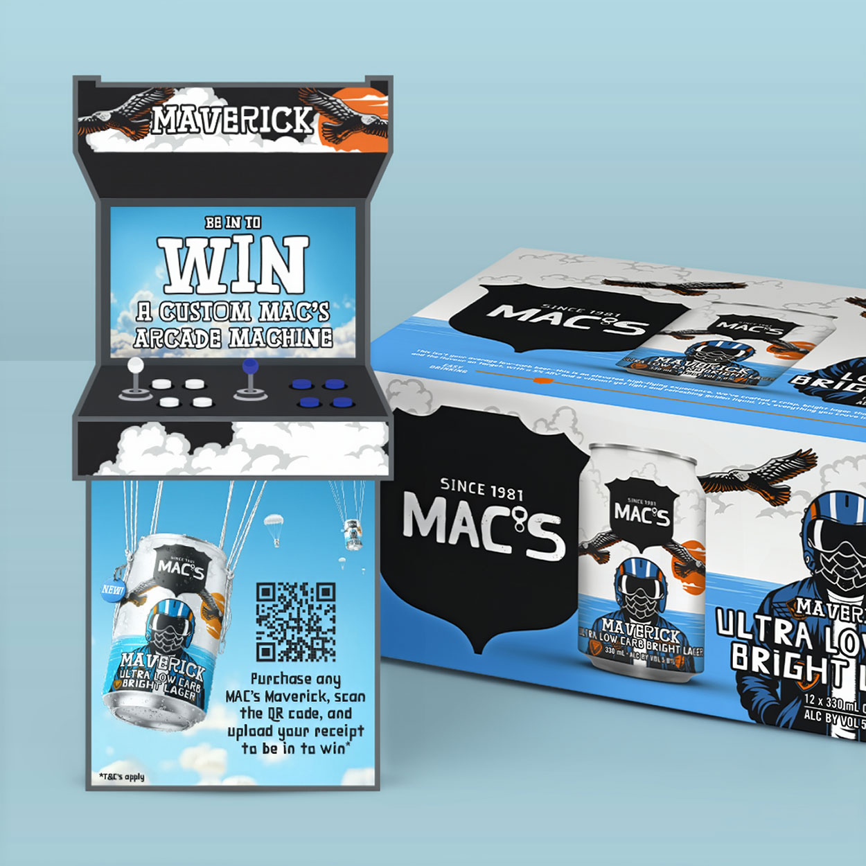 Mac’s Maverick arcade machine promotion