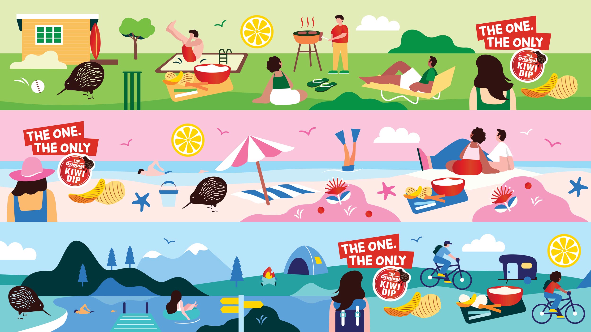 Original Kiwi Dip Limited Edition Bowls: Three designs